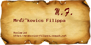 Mrákovics Filippa névjegykártya